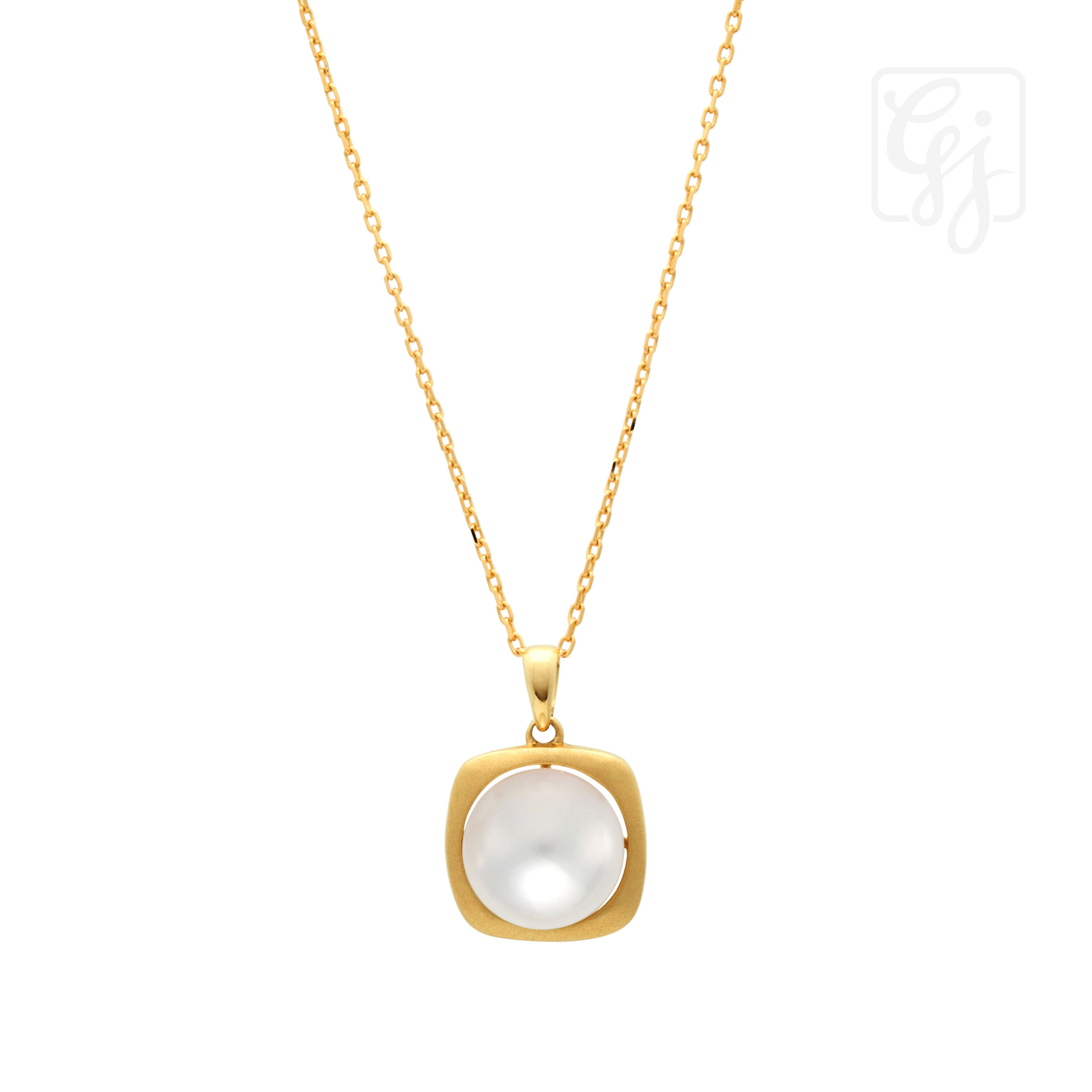 18K Yellow Gold Cultured Pearl Pendant
