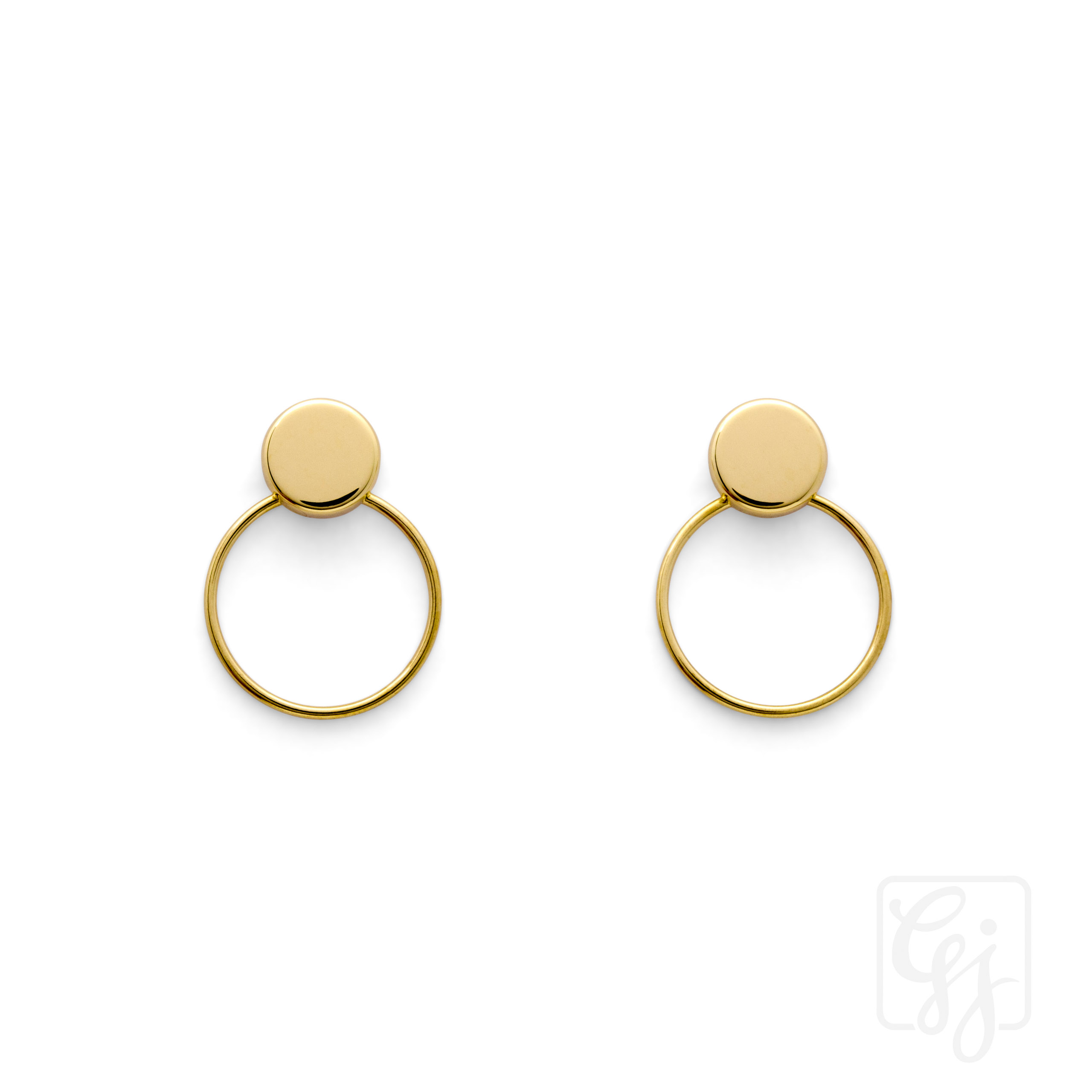 9K Yellow Gold 2 In 1 Earrings