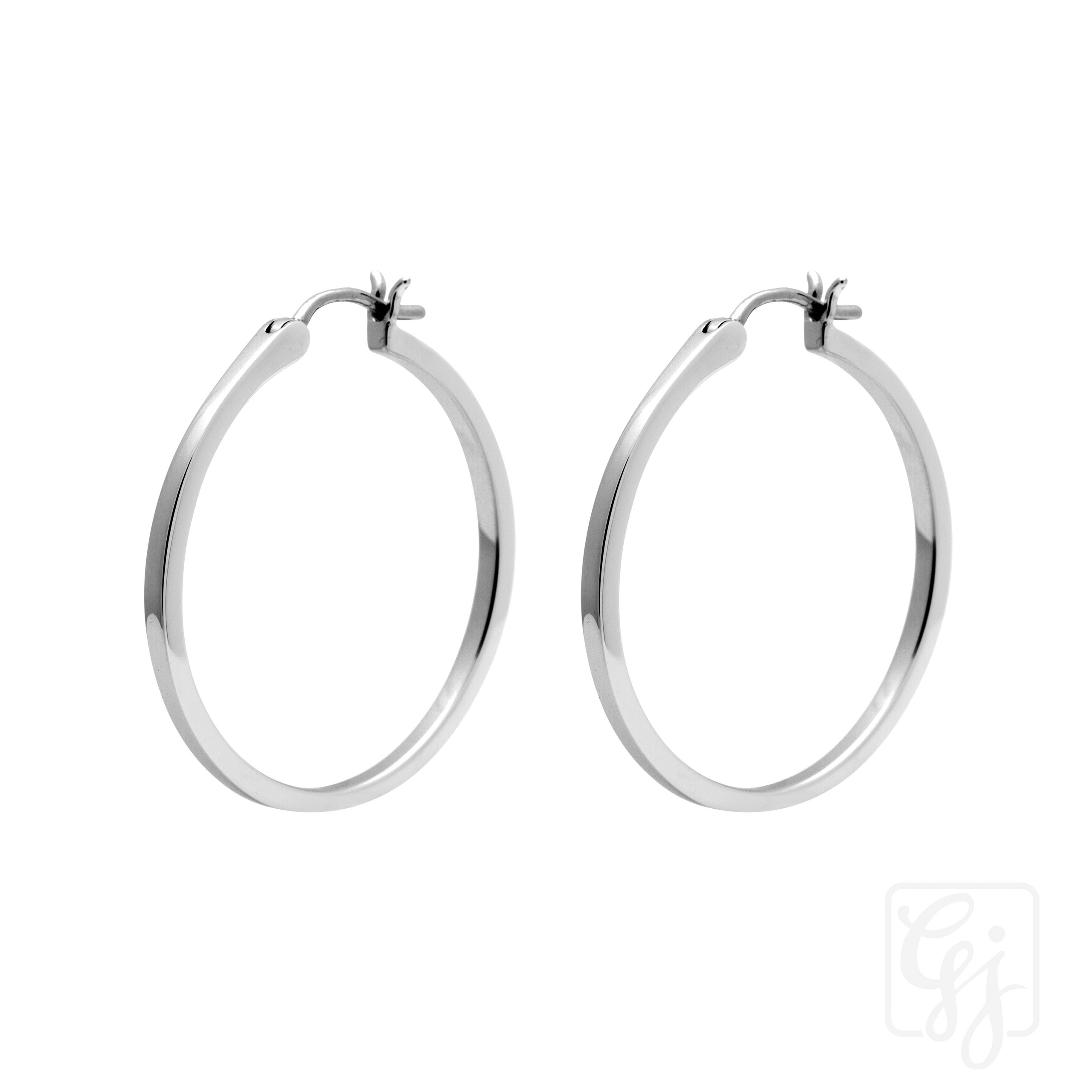 Sterling Silver Round Hoop Earrings Gillian's Jewellery