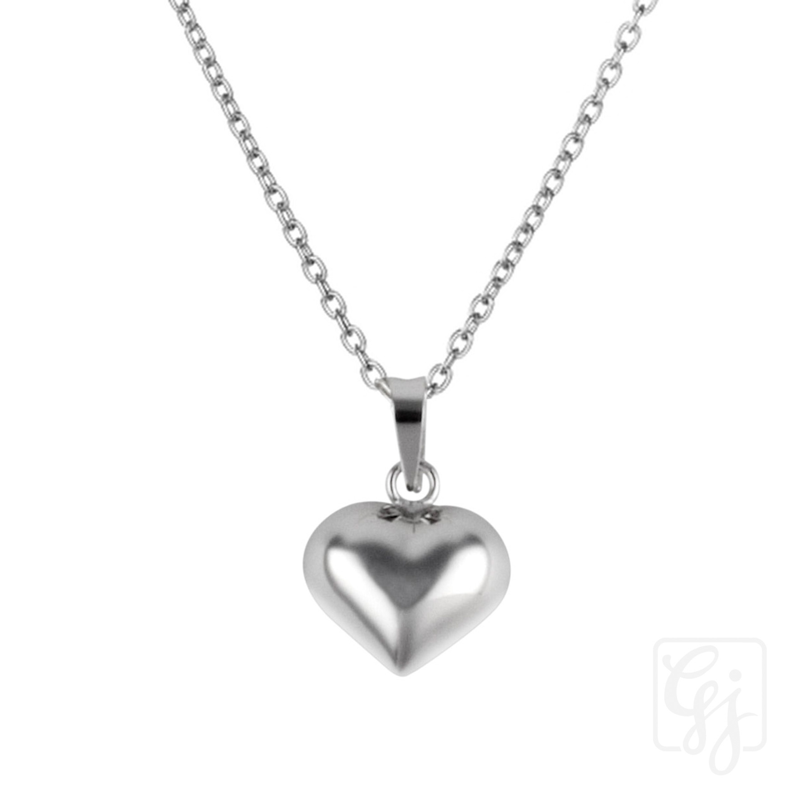 Sterling Silver Puffy Heart Pendant