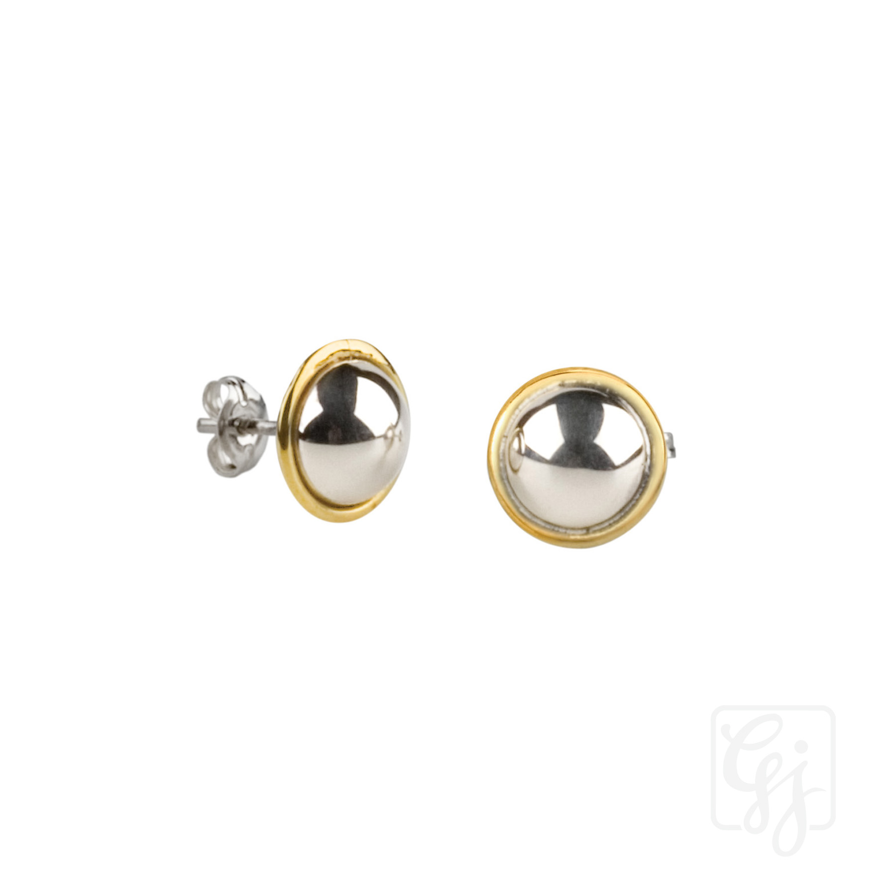Sterling Silver 2 Tone Studs